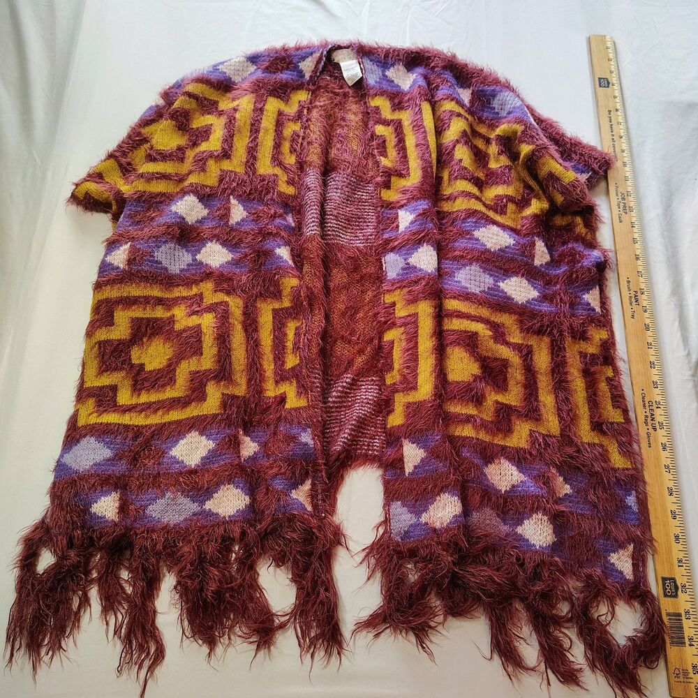 Free People Diamondback Cozy Kimono Sweater Poncho One Size Boho Tribal